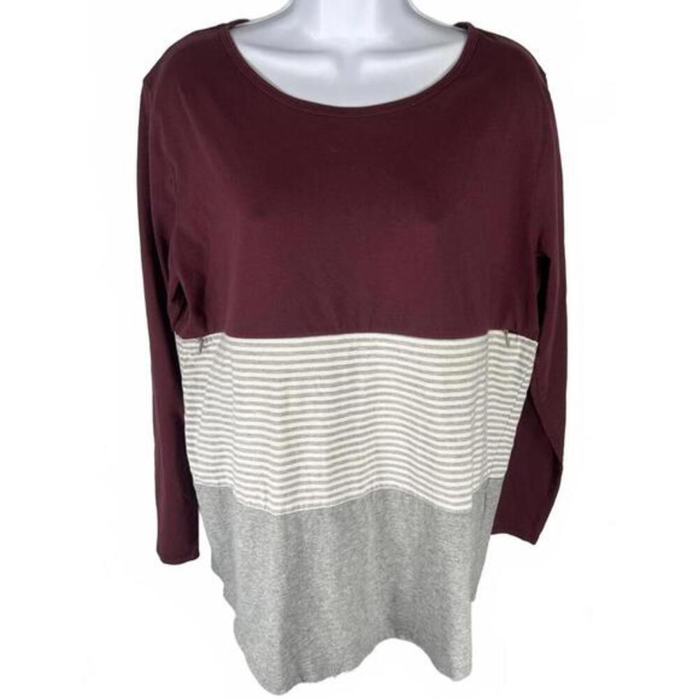 Nursing Queen-Cozy Momcore Aesthetic Discreet Colorblock Nursing Shirt M